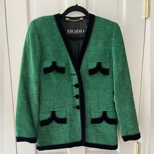 Escada Green and Black Women's Blazer and Skirt